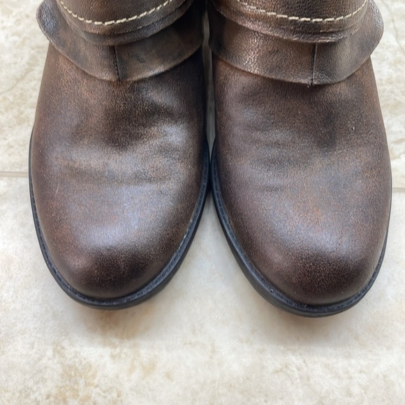 Earth Women’s Boots Shoes Montana Sandstone Zipper Heels Leather Brown Size 9 B - Picture 4 of 16